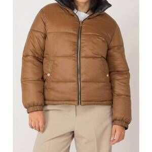 NEW DEX reversible puffer jacket in brown/dark brown